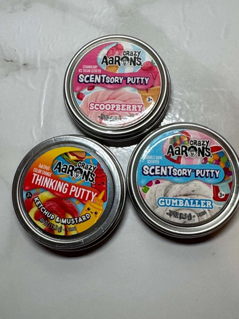 Set of 3 Crazy Aaron's ScentSory Putty - New